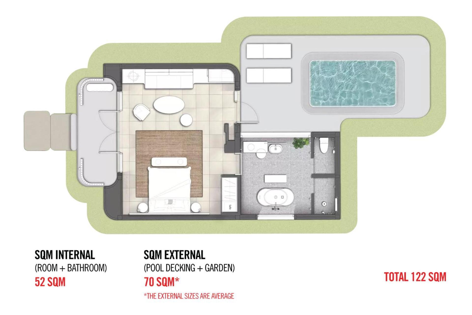 The Standard, Hua Hin Hotel Bagian luar foto Floorplan of a typical suite